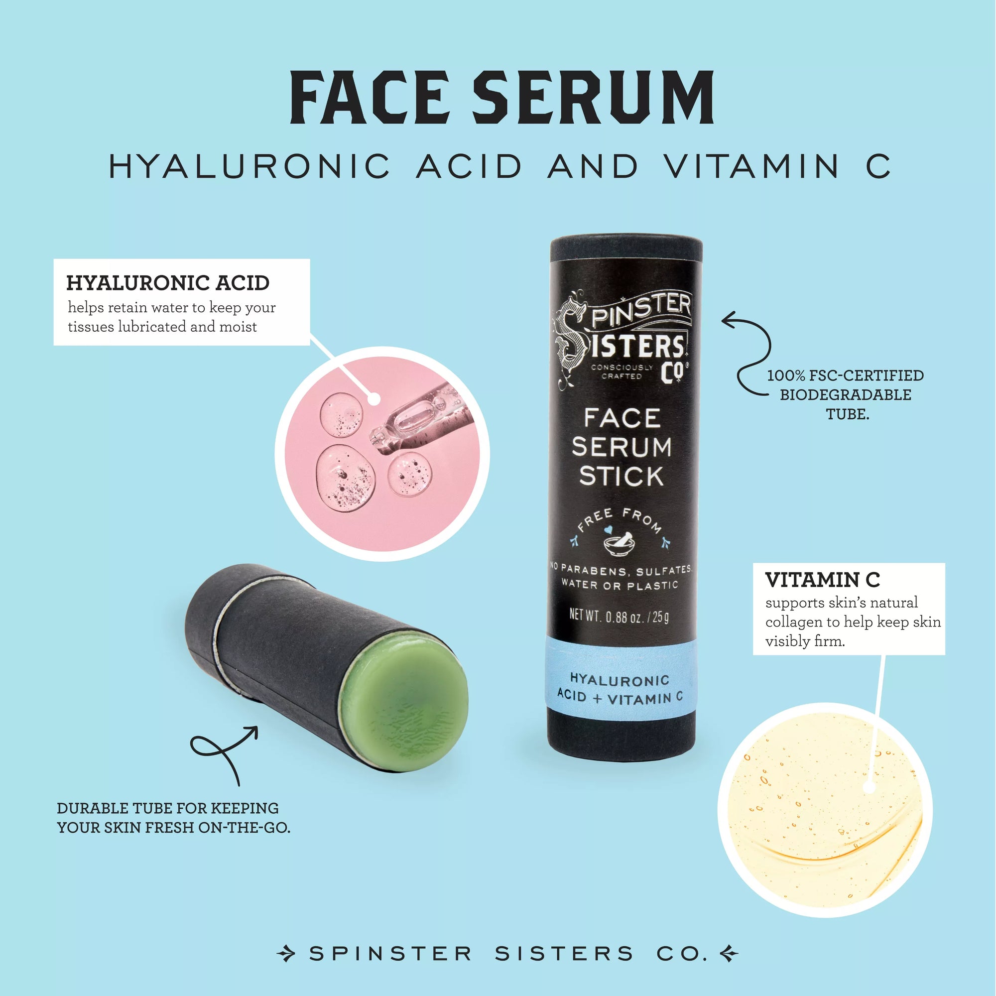 Face Serum Stick - Hyaluronic Acid + Vitamin C - Off the Bottle Refill Shop
