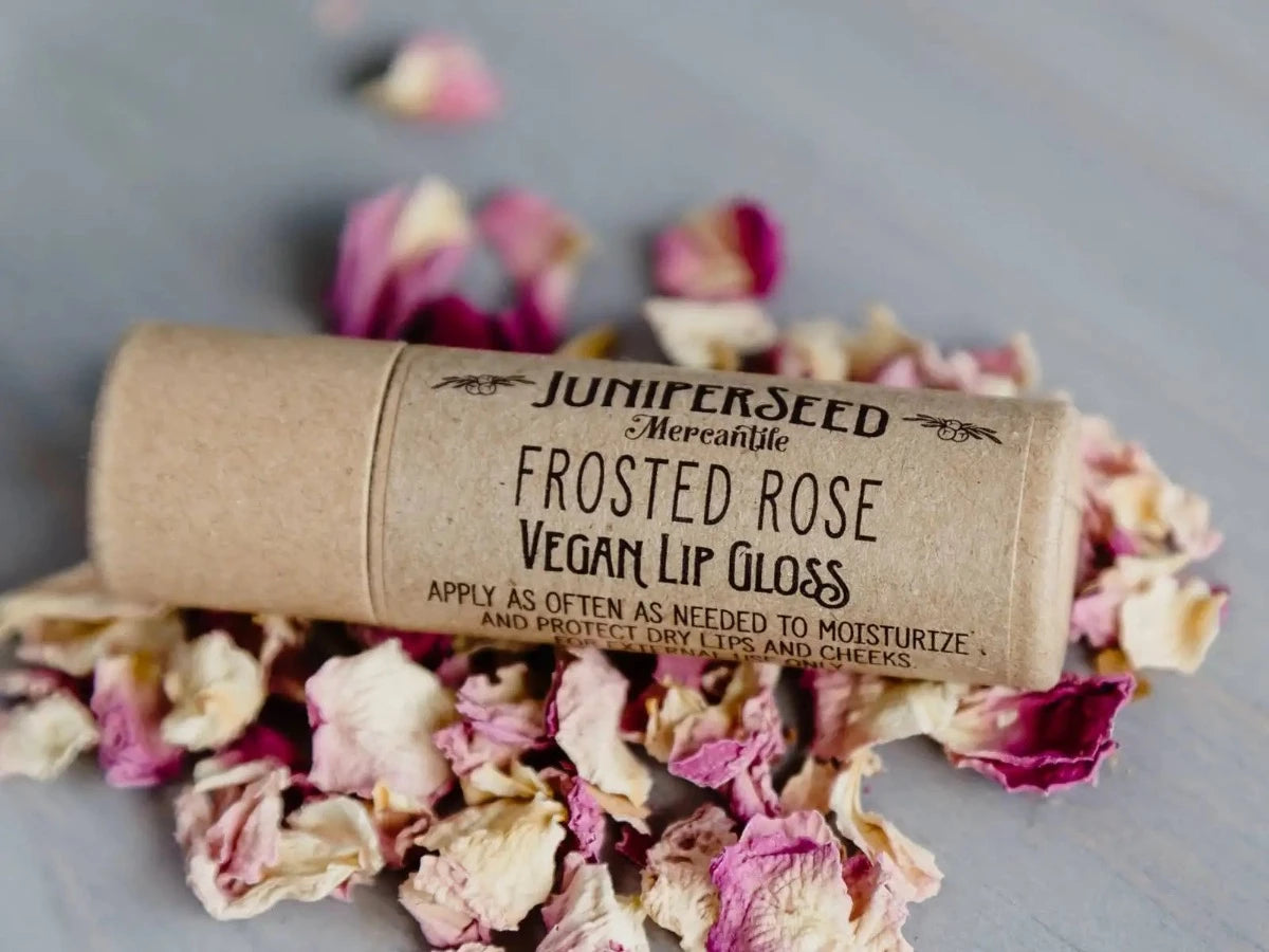 Vegan Tinted Lip Gloss Frosted Rose - Off the Bottle Refill Shop