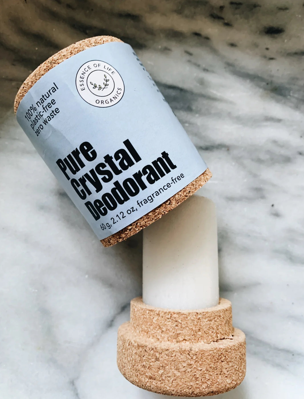 Crystal Deodorant Stick in cork packaging