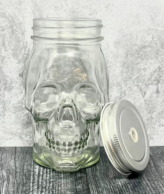 Skull Mason Jar - 16 oz Glass - Off the Bottle Refill Shop