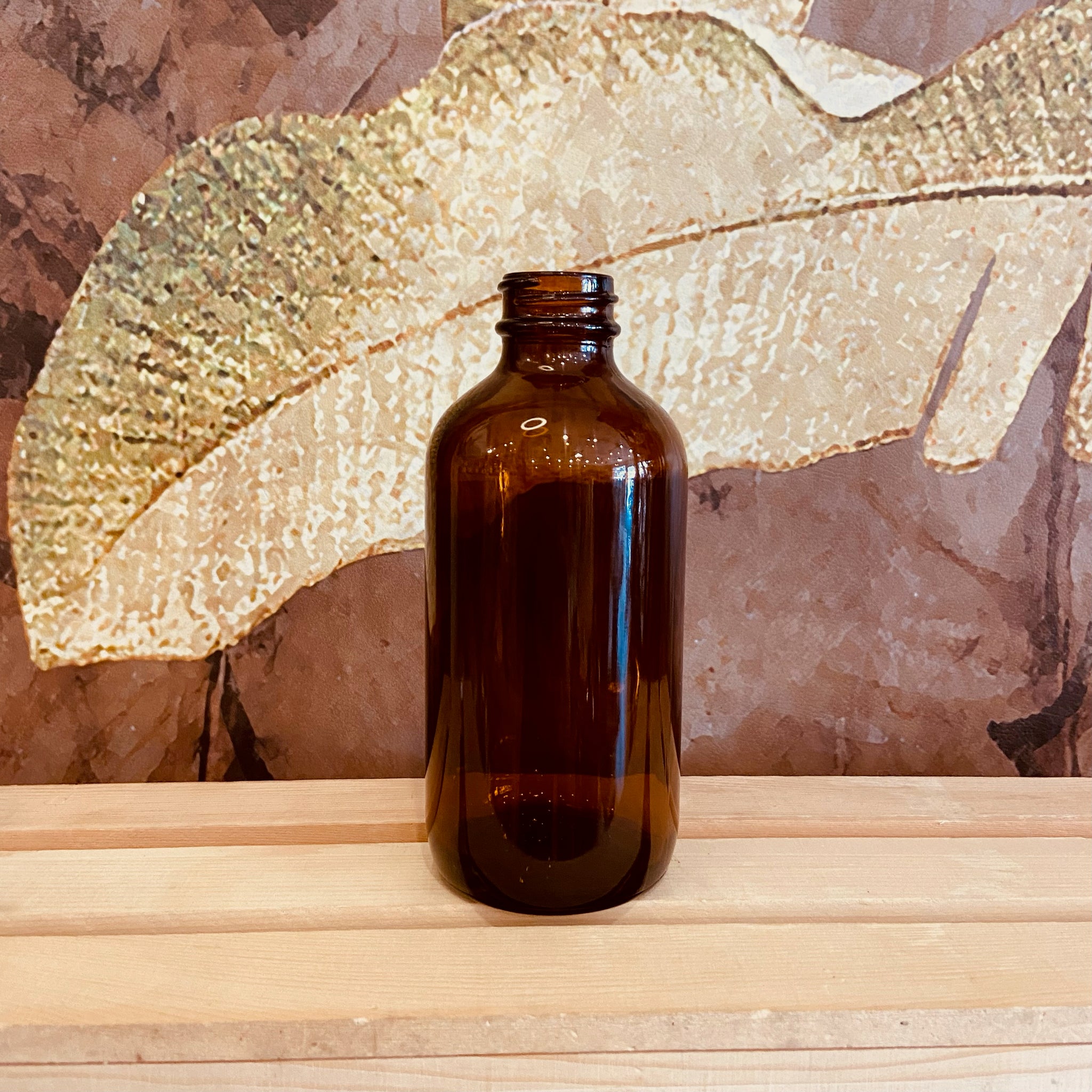 Amber Glass Boston Bottles - 32, 16, 8oz