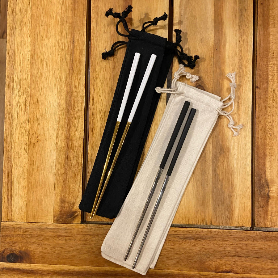 Long Cotton Travel Bag - Straws, Chopsticks
