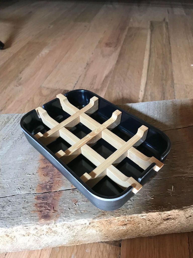 Bamboo Soap Dish, black base - Off the Bottle Refill Shop