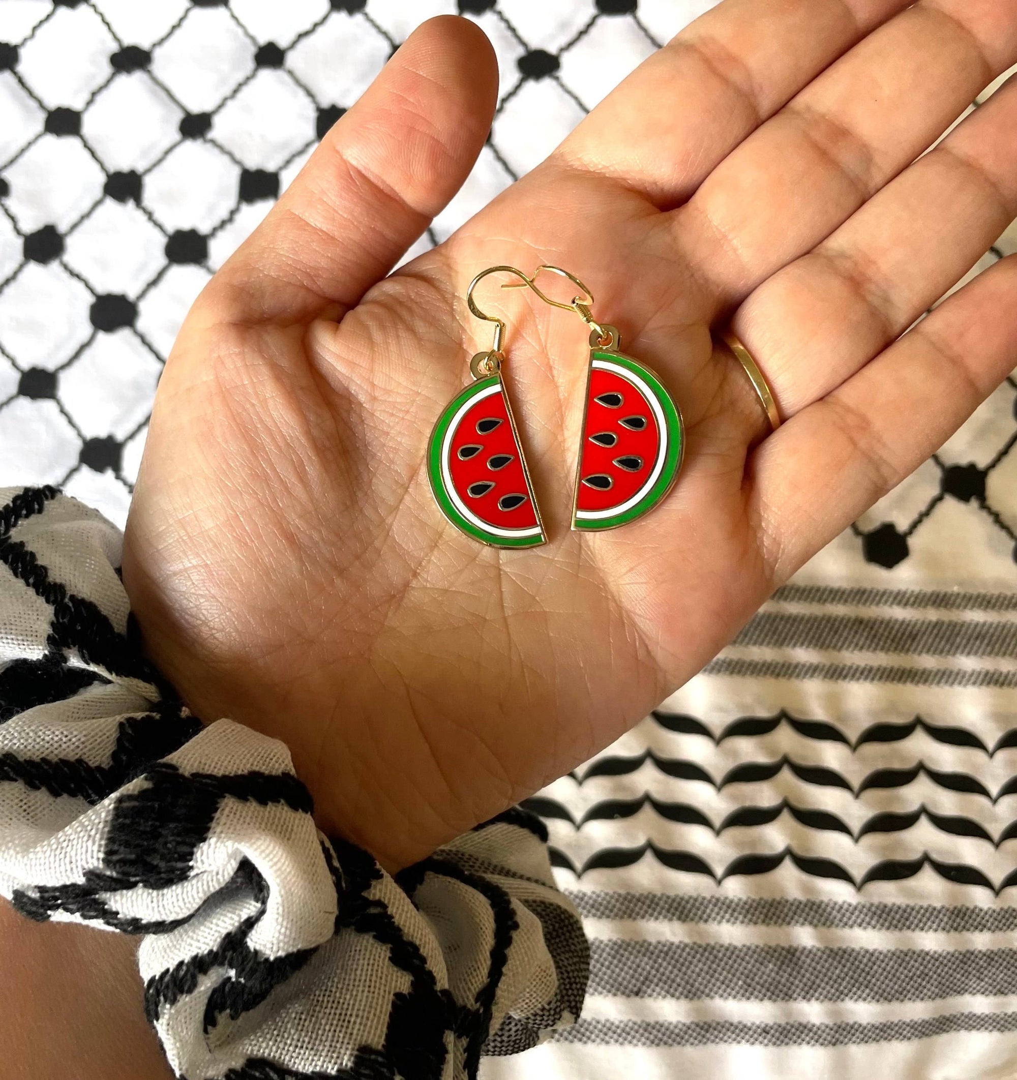 Palestine Watermelon Drop Earrings - Off the Bottle Refill Shop