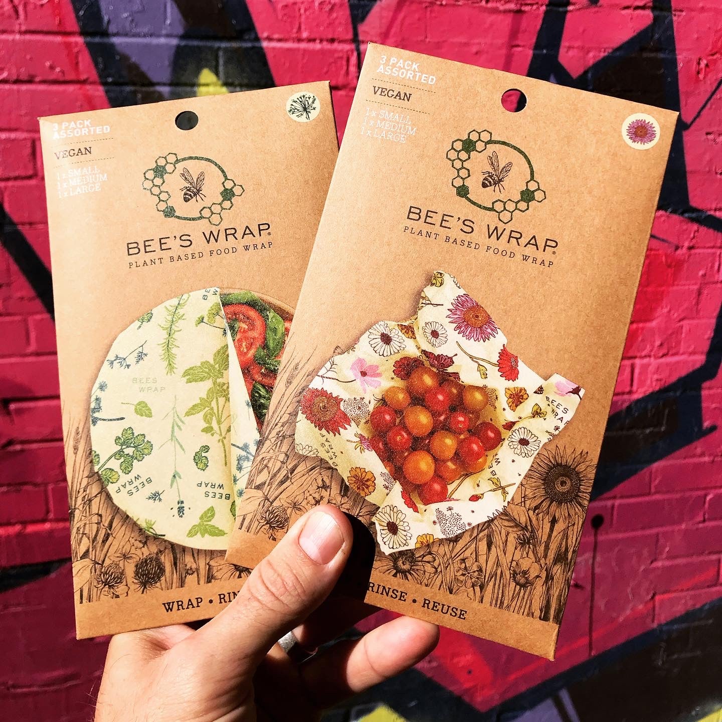 Vegan Reusable Food Wraps - 3-pack