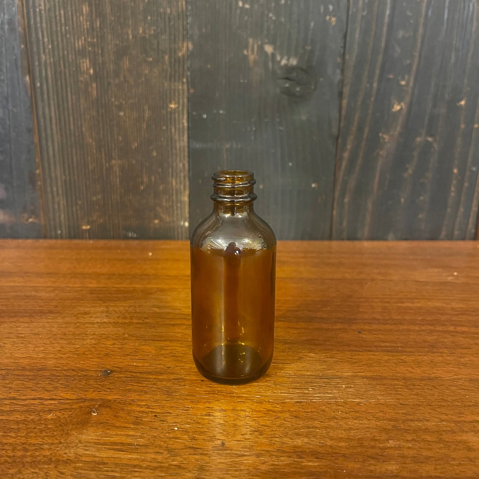 Amber Glass Boston Bottle - 2 oz