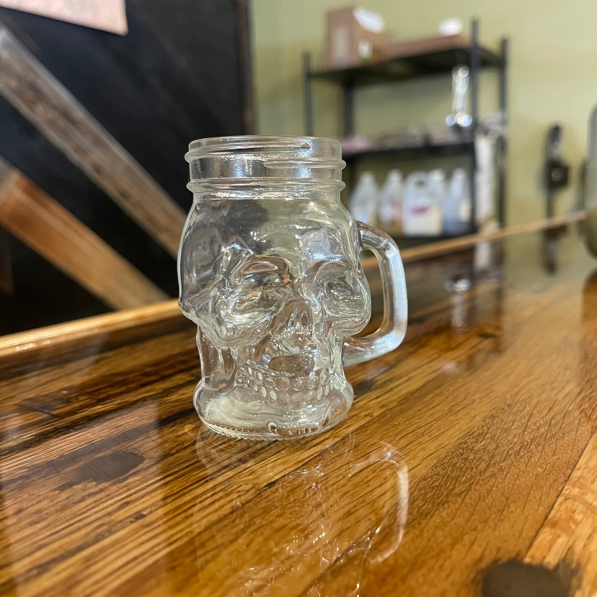 Skull Mason Jar with Handle