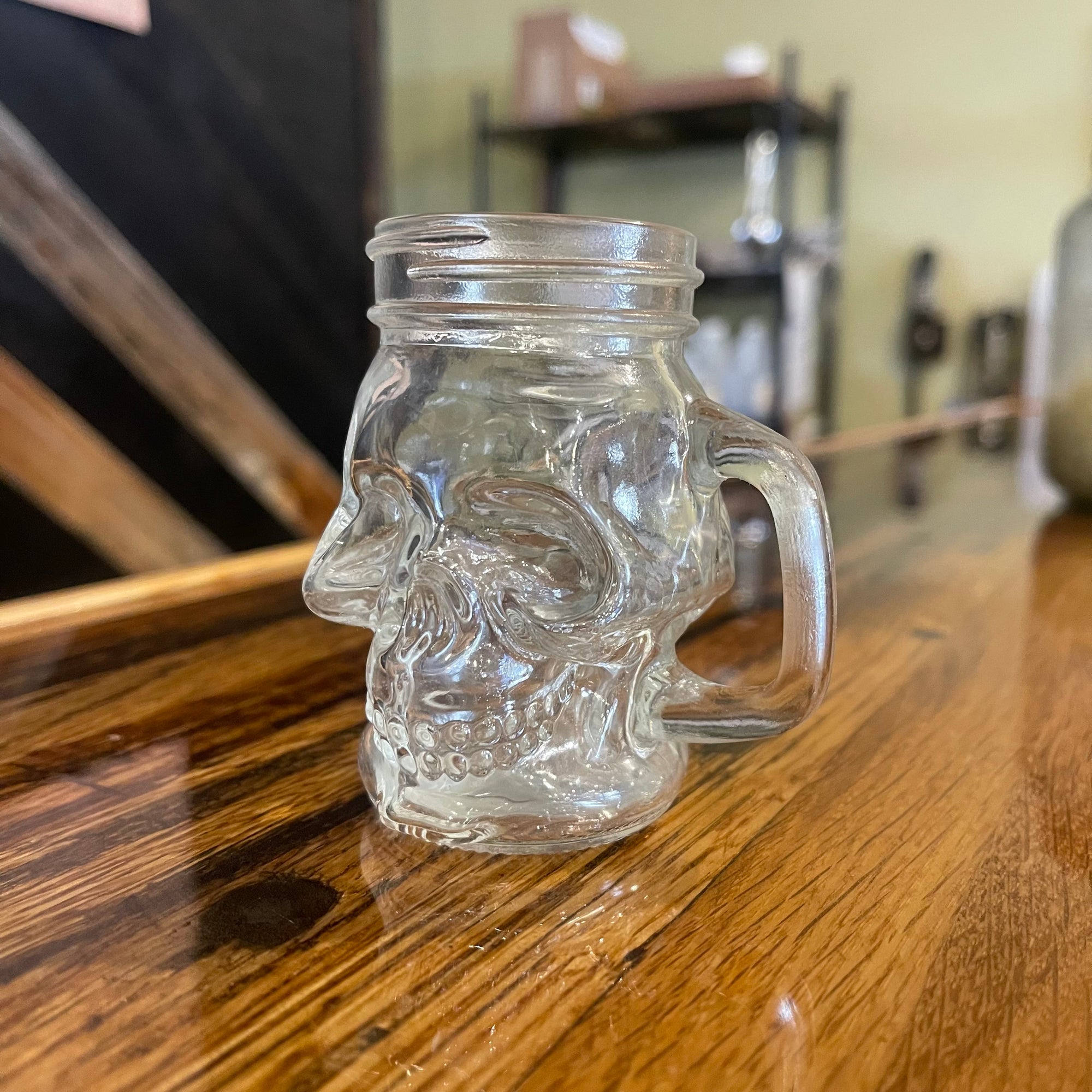 Skull Mason Jar with Handle