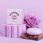 Sunniemade shampoo bar with natural ingredients, shown in a close-up image highlighting its rectangular shape and eco-friendly packaging.