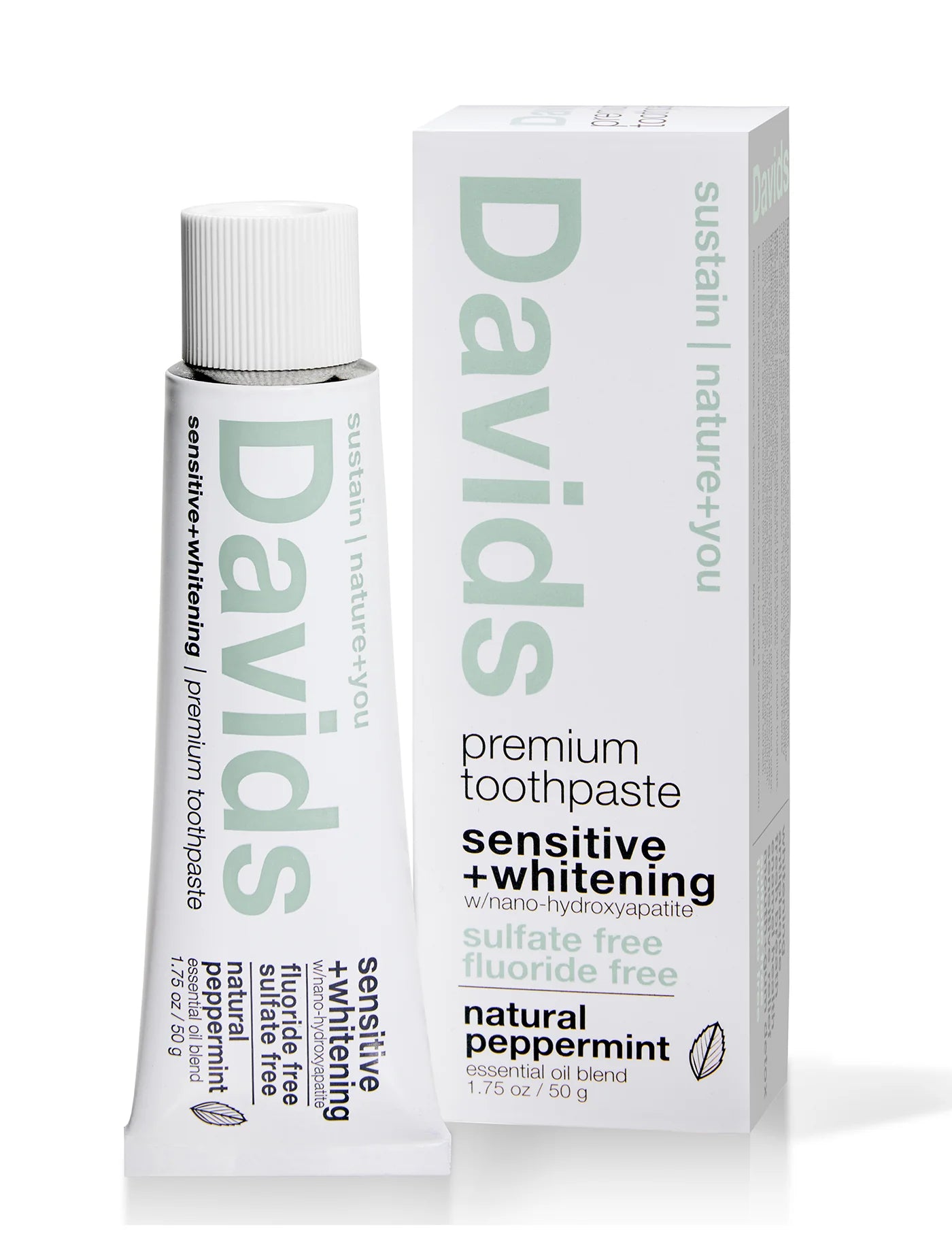 David’s Natural Toothpaste, TRAVEL SIZE, Sensitive + Whitening