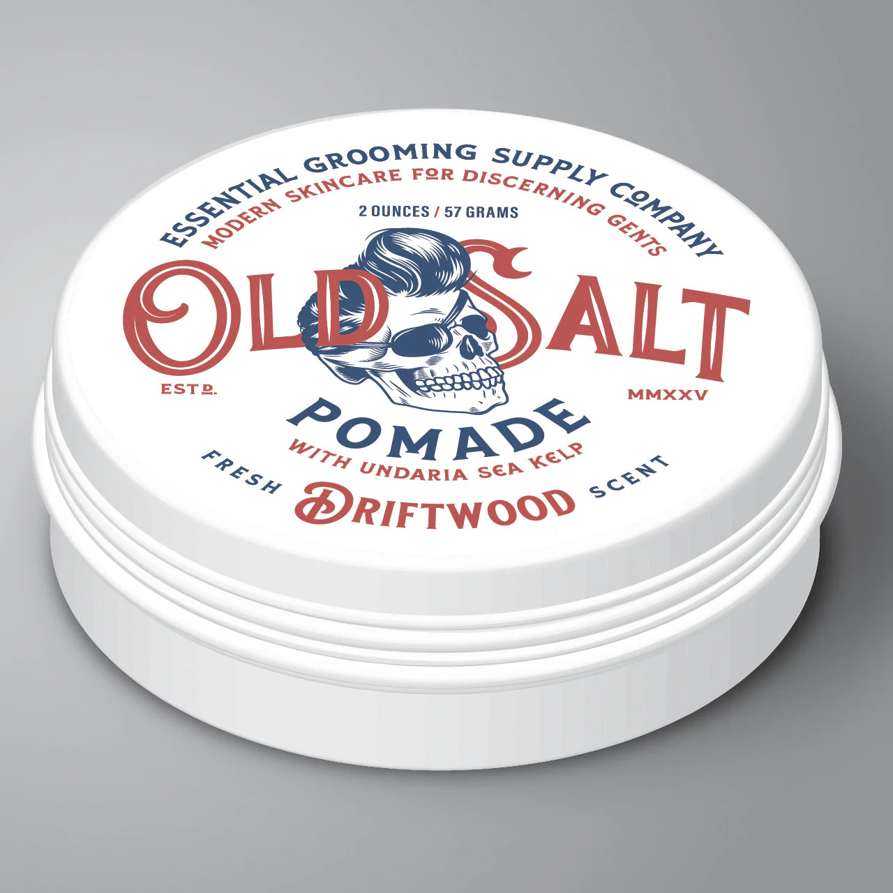 Dollop of Spinster Sisters Old Salt Pomade showing its creamy texture in a jar, ideal for classic hair styling.