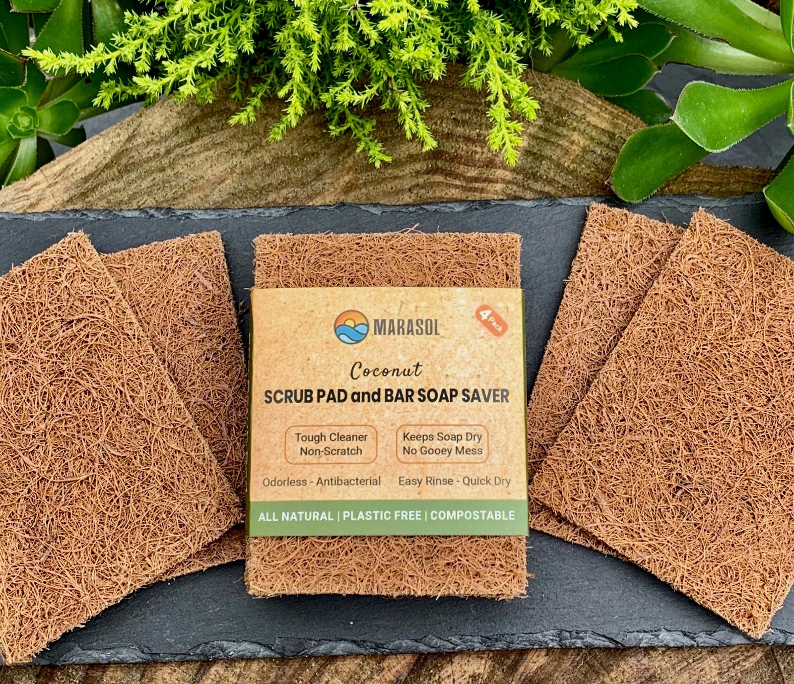 Coconut Scrub Pad and Bar Soap Saver
