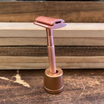 Coated brass safety razor by Ningbo Haward Razor, featuring a sleek handle and traditional shaving head for a close shave.