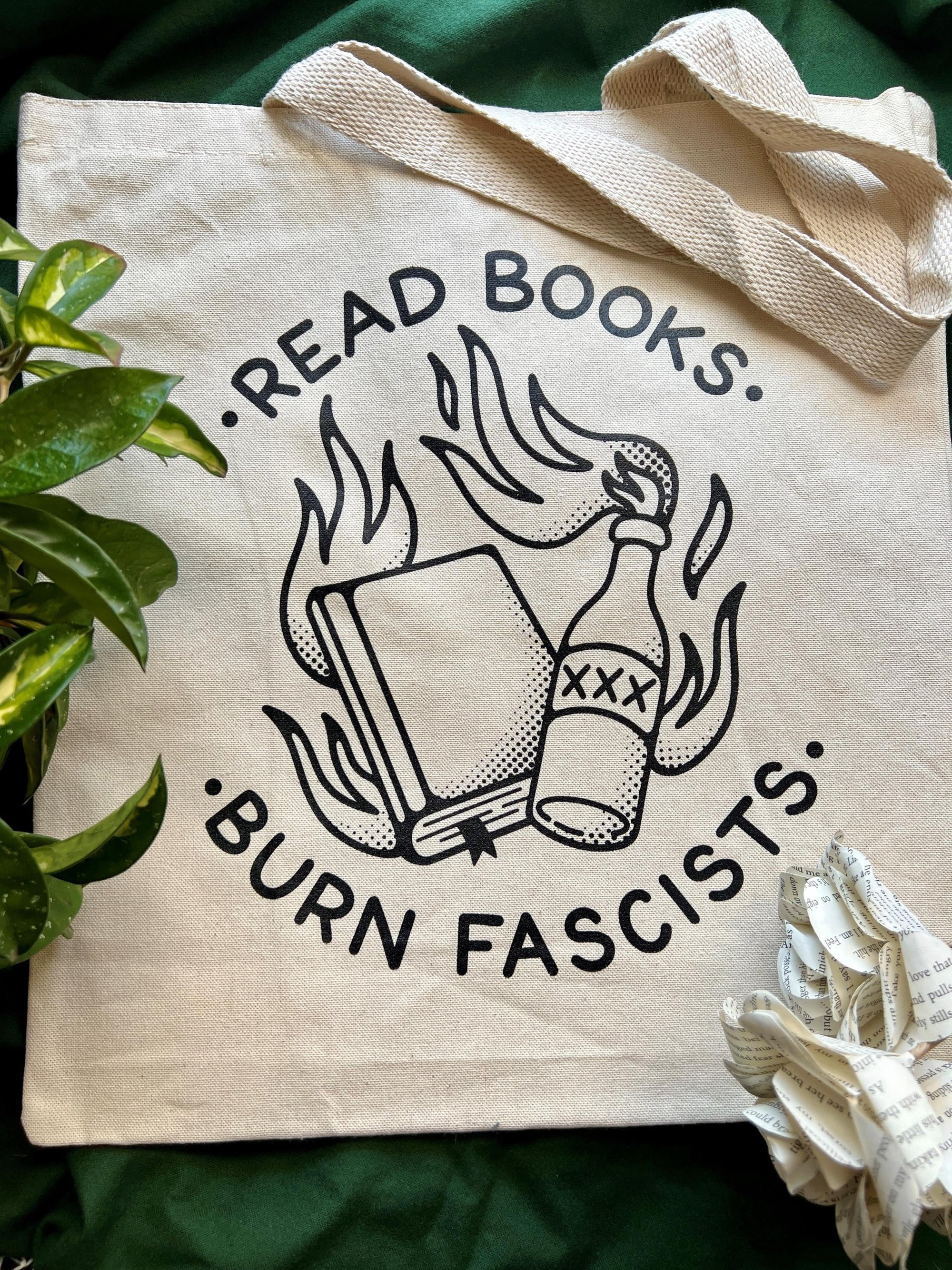 Black Mourning Breath Tote Bag from Mourning Breath Shoppe with sturdy handles and minimalist design.