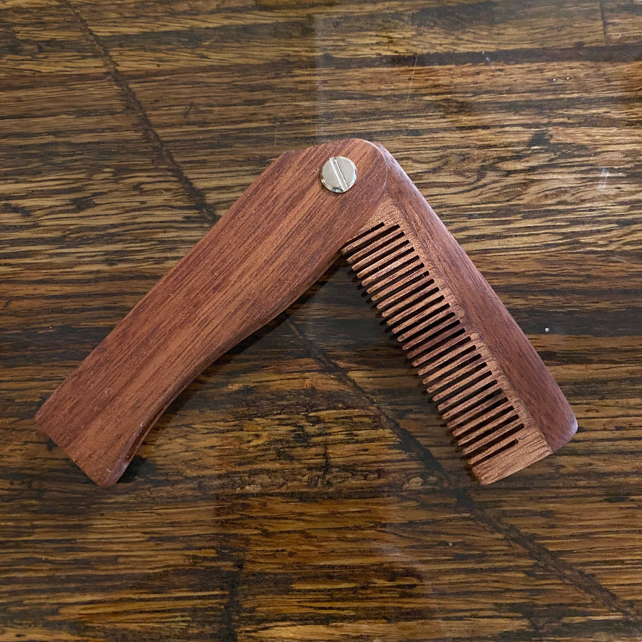 Folding Bamboo Beard Comb - Off the Bottle Refill Shop