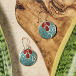 Red and Blue Dangle Earrings