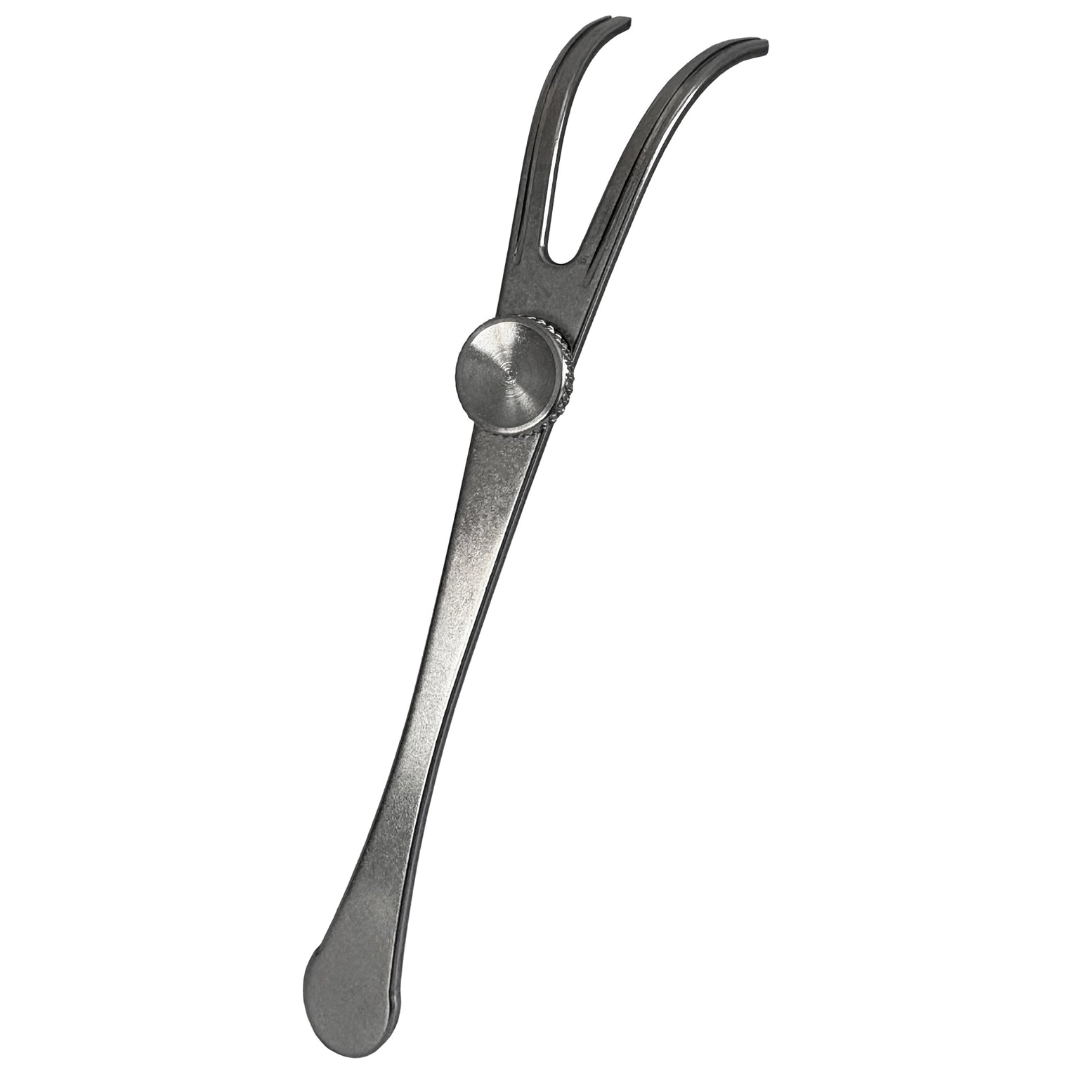 Refillable stainless steel Dental Lace flosser with a sleek, modern design and ergonomic handle for effective oral flossing.