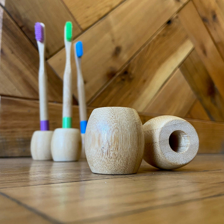 Bamboo Toothbrush Stand