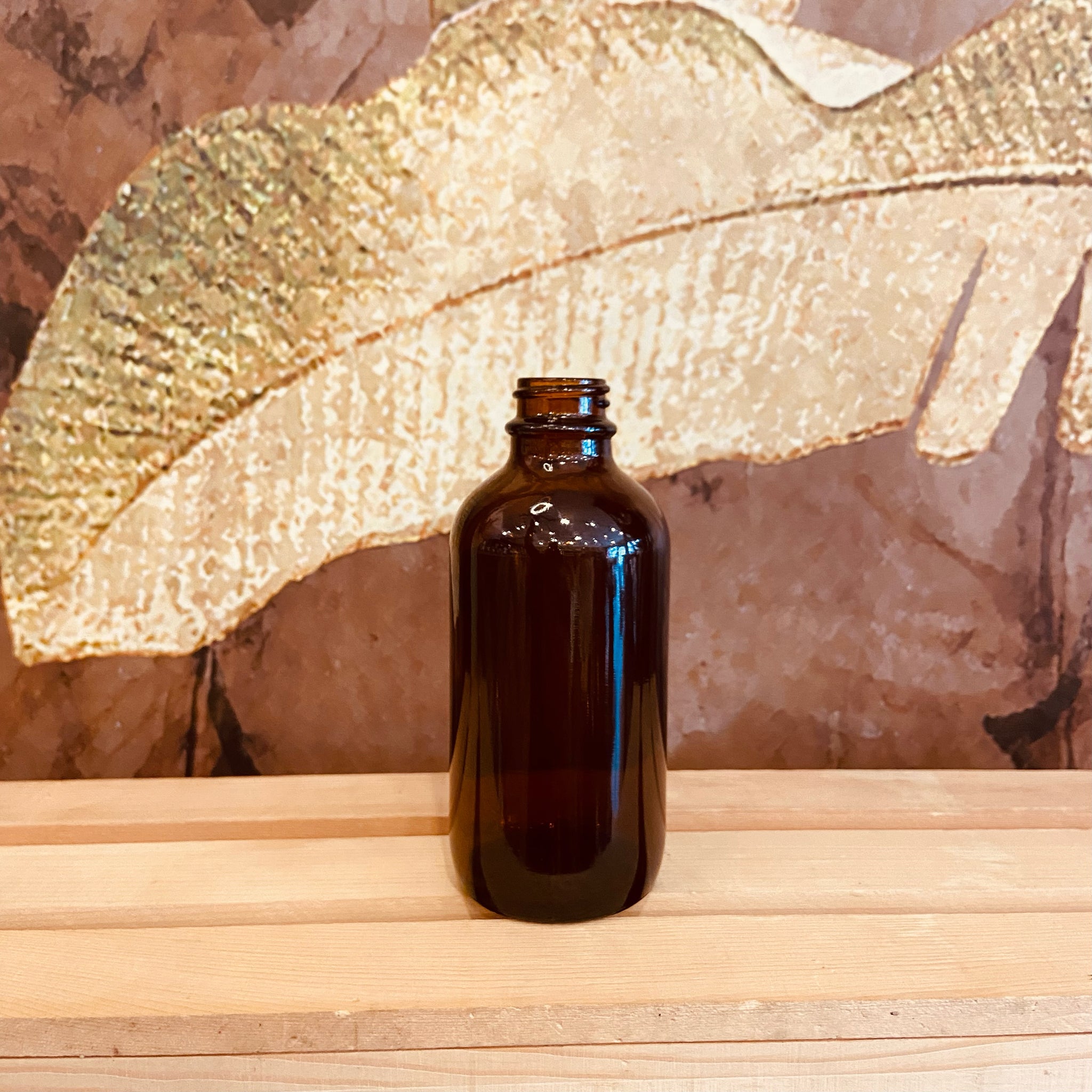 Amber Glass Boston Bottles - 32, 16, 8 oz