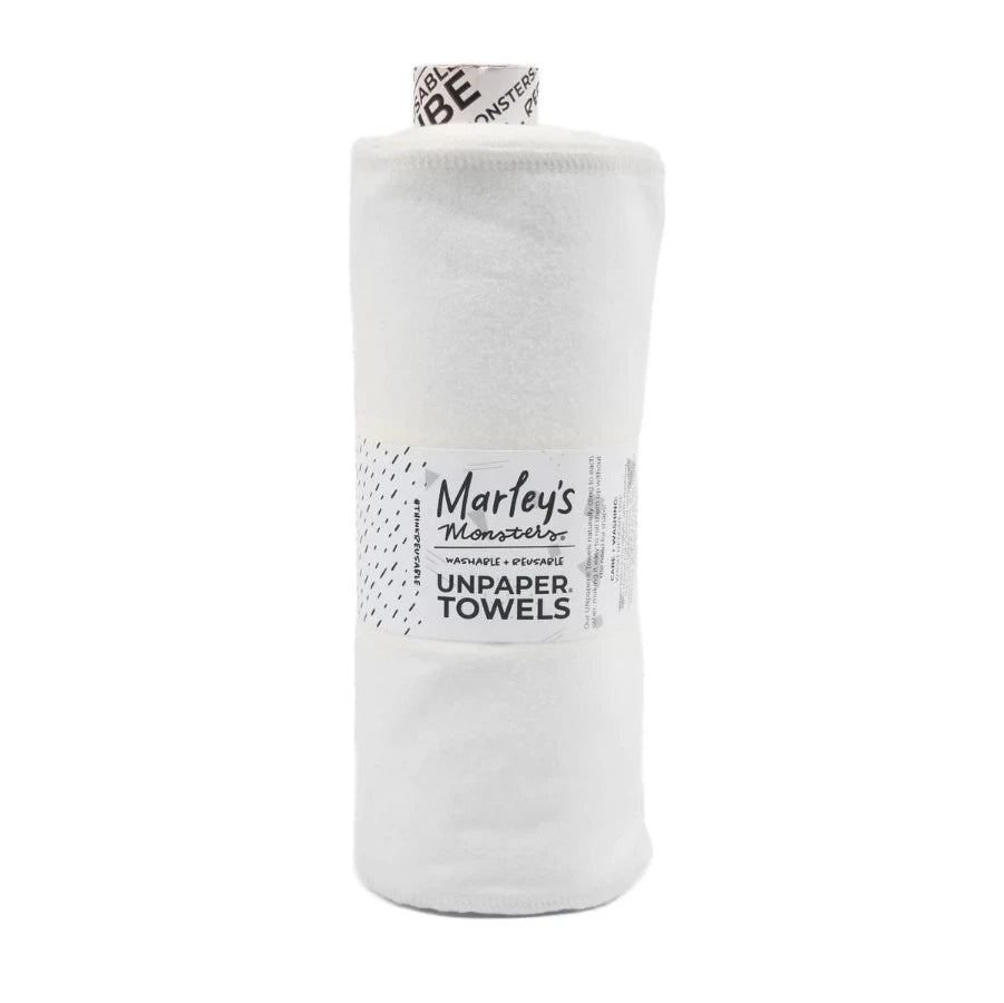 Unpaper Towel - Organic Cotton - White - 12-Pack Roll - Off the Bottle Refill Shop