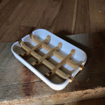 Bamboo Soap Dish, white base - Off the Bottle Refill Shop