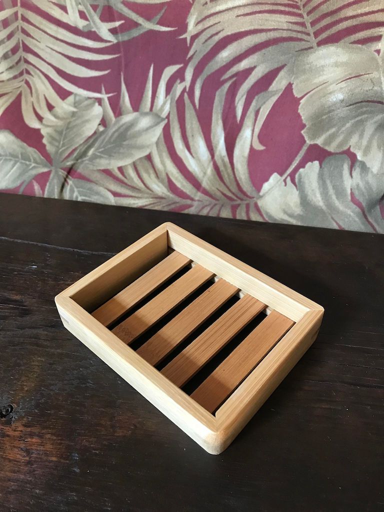 Bamboo Soap Dish, rectangle block - Off the Bottle Refill Shop